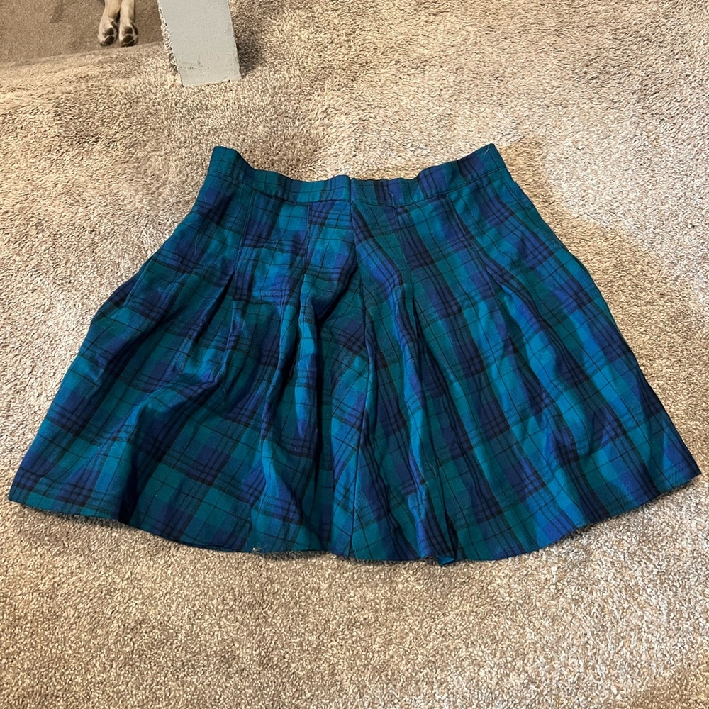 Pleated plaid skirt